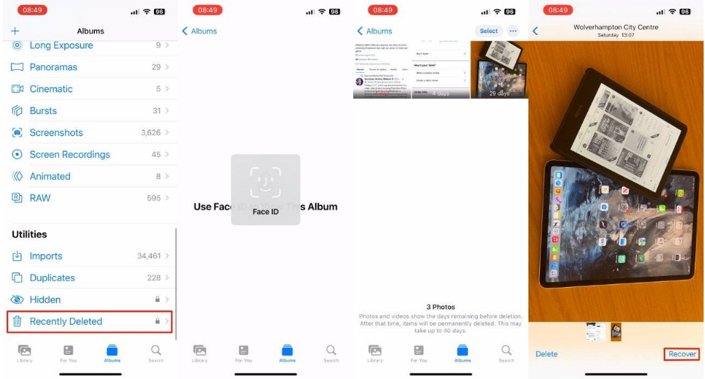 东方苹果14维修分享 iPhone14 上恢复已删除的照片 