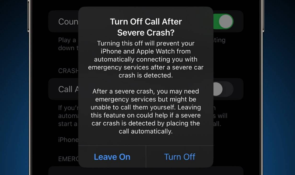 东方苹果14维修分享 iPhone 14 和 Apple Watch 上关闭崩溃检测 